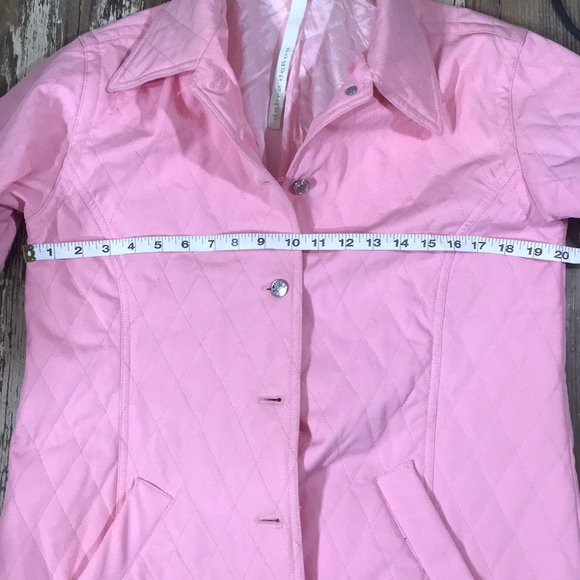 DEBRA DERO QUILTED PINK SPRING COAT, JACKET,  sz Sm EASTER mid length - Picture 7 of 8